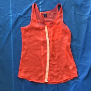 Orange chiffon sleeveless top